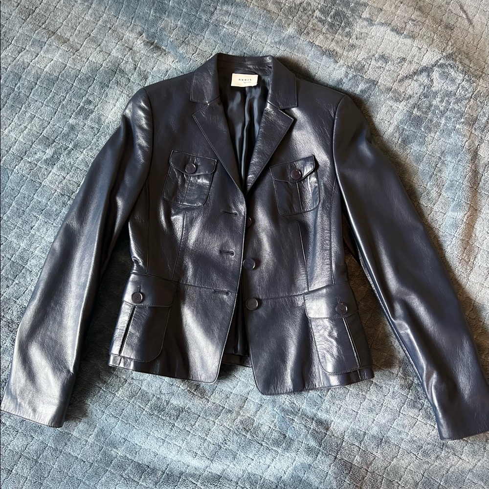 AKRIS PUNTO lamb leather jacket